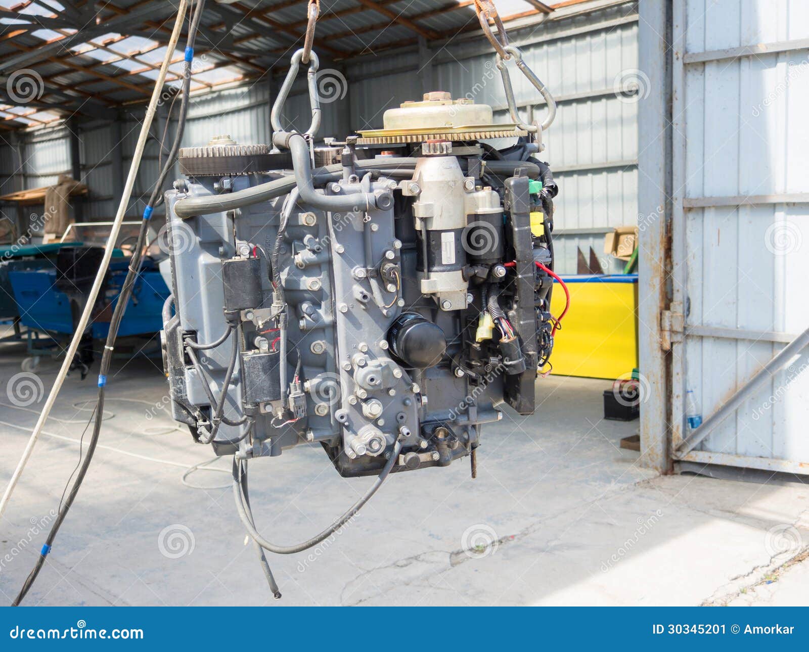 Boat engine stock image. Image of manufacturing, business 30345201