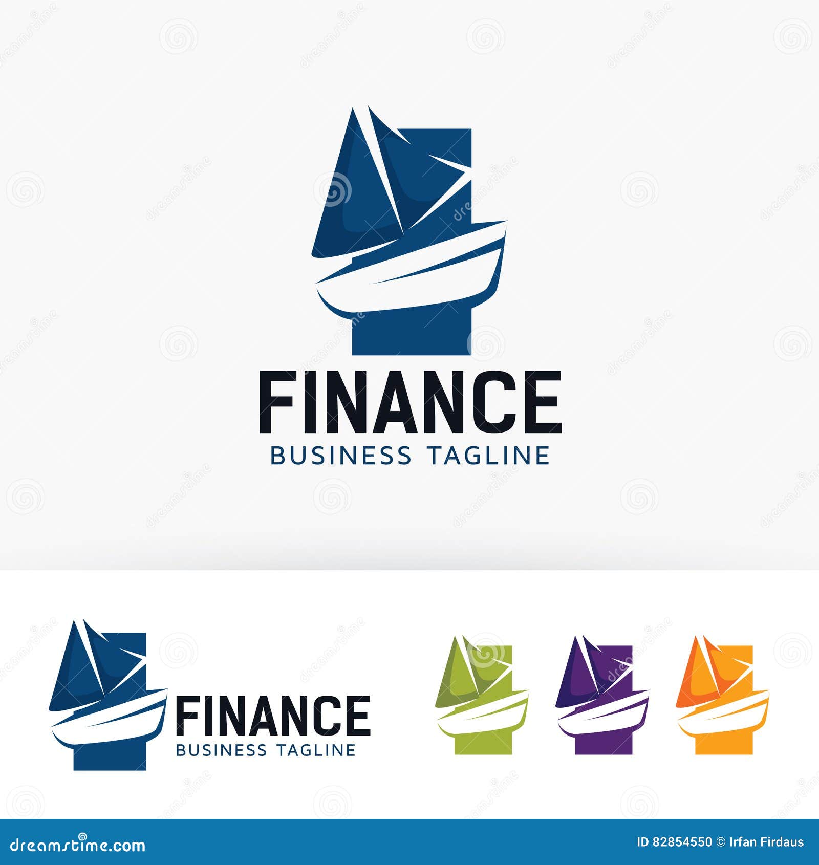 Boat Finance Vector Logo Design Stock Vector Illustration of ocean