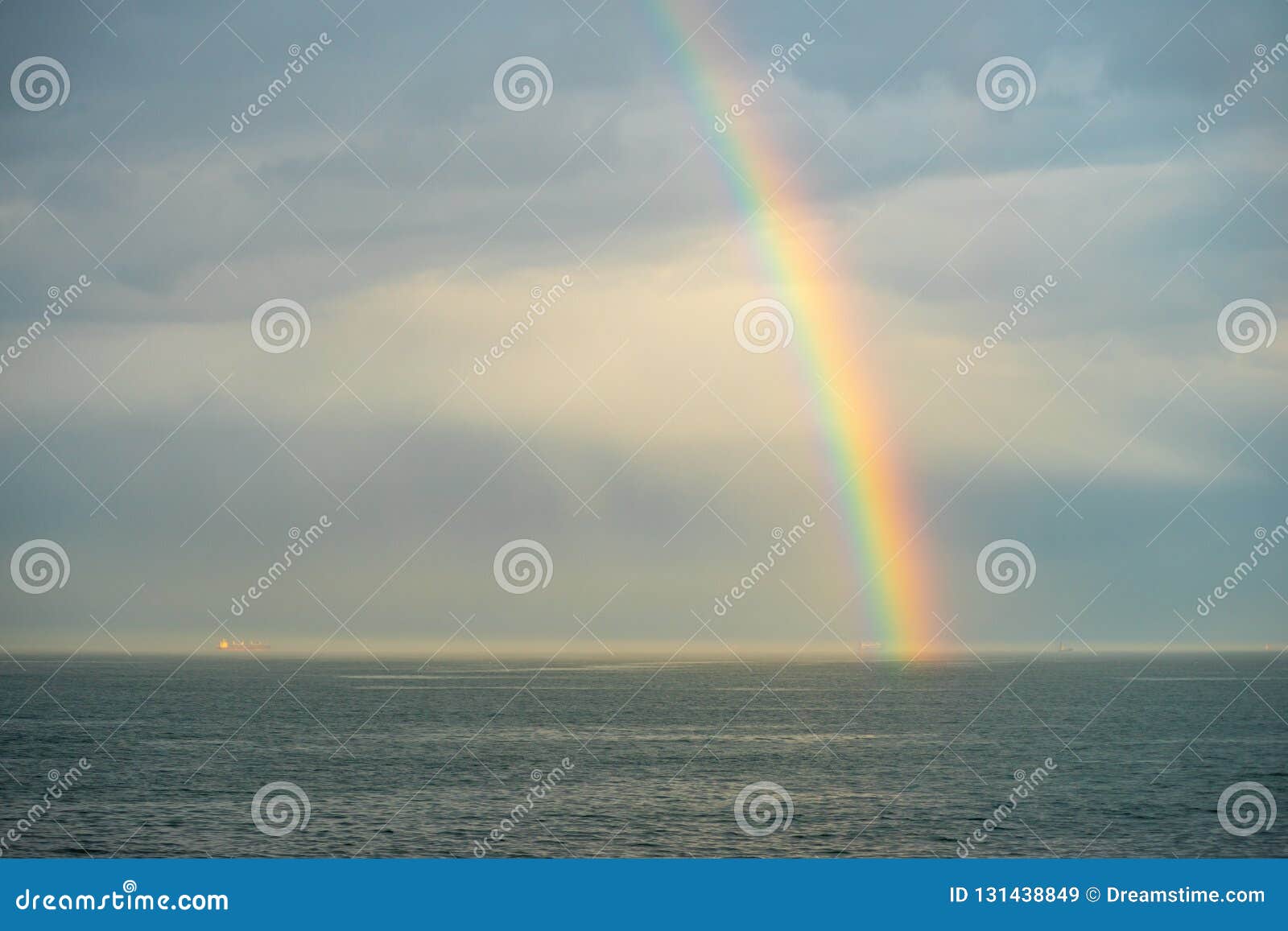 the boat follow the rainbow on the black sea