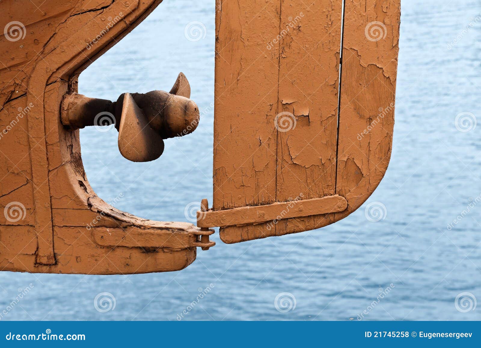 Boat Fragment: Propeller And Rudder Stock Photo - Image of 