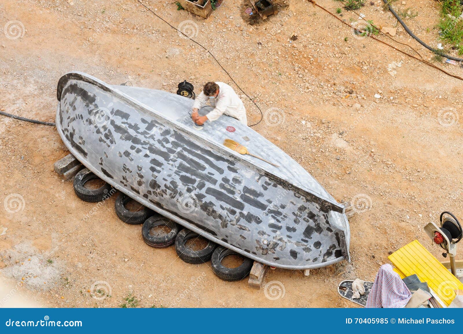 Boat Hull Sanding Editorial Image Image 70405985