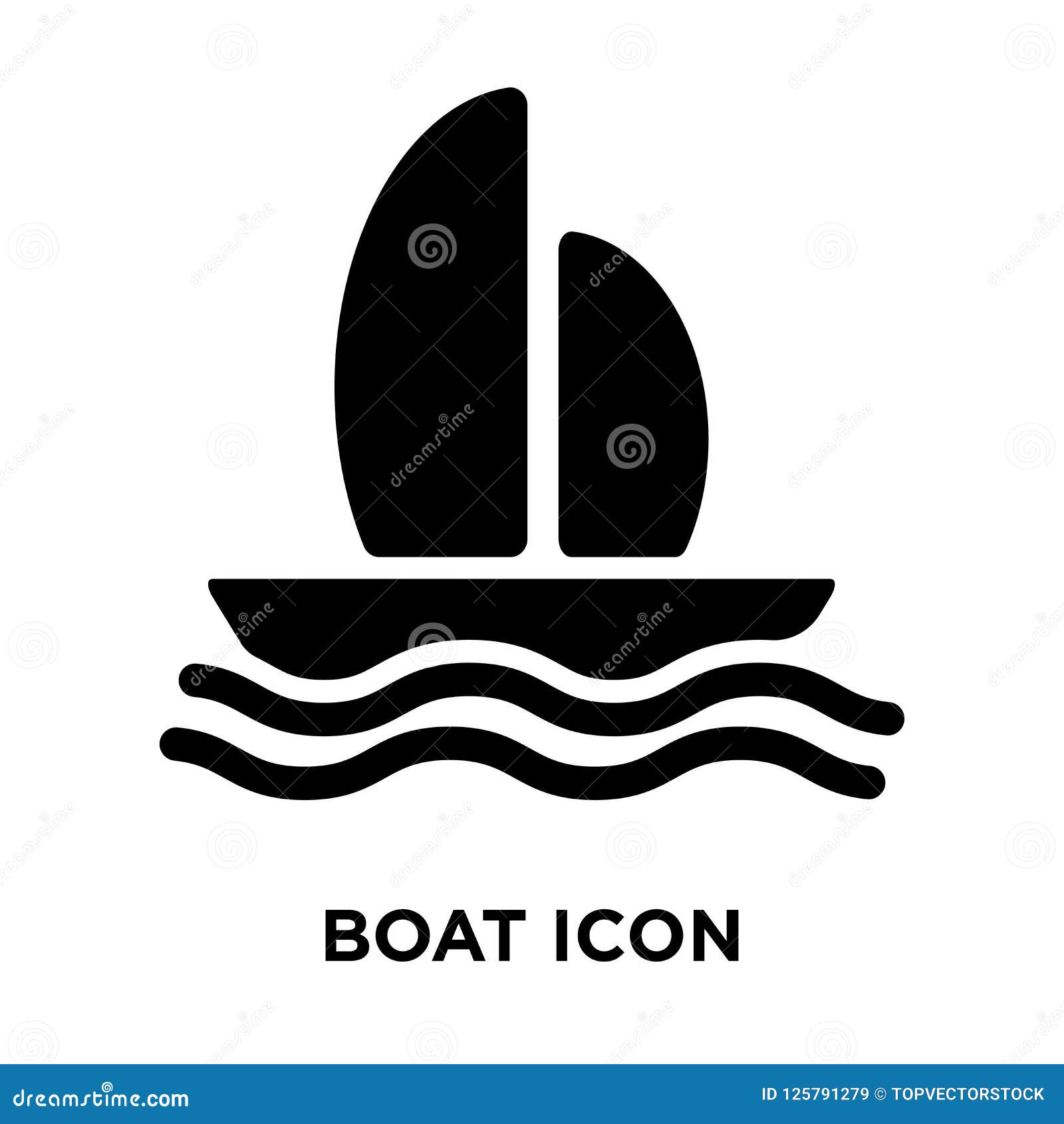 Boat Icon Vector Isolated On White Background, Logo Concept Of B Stock