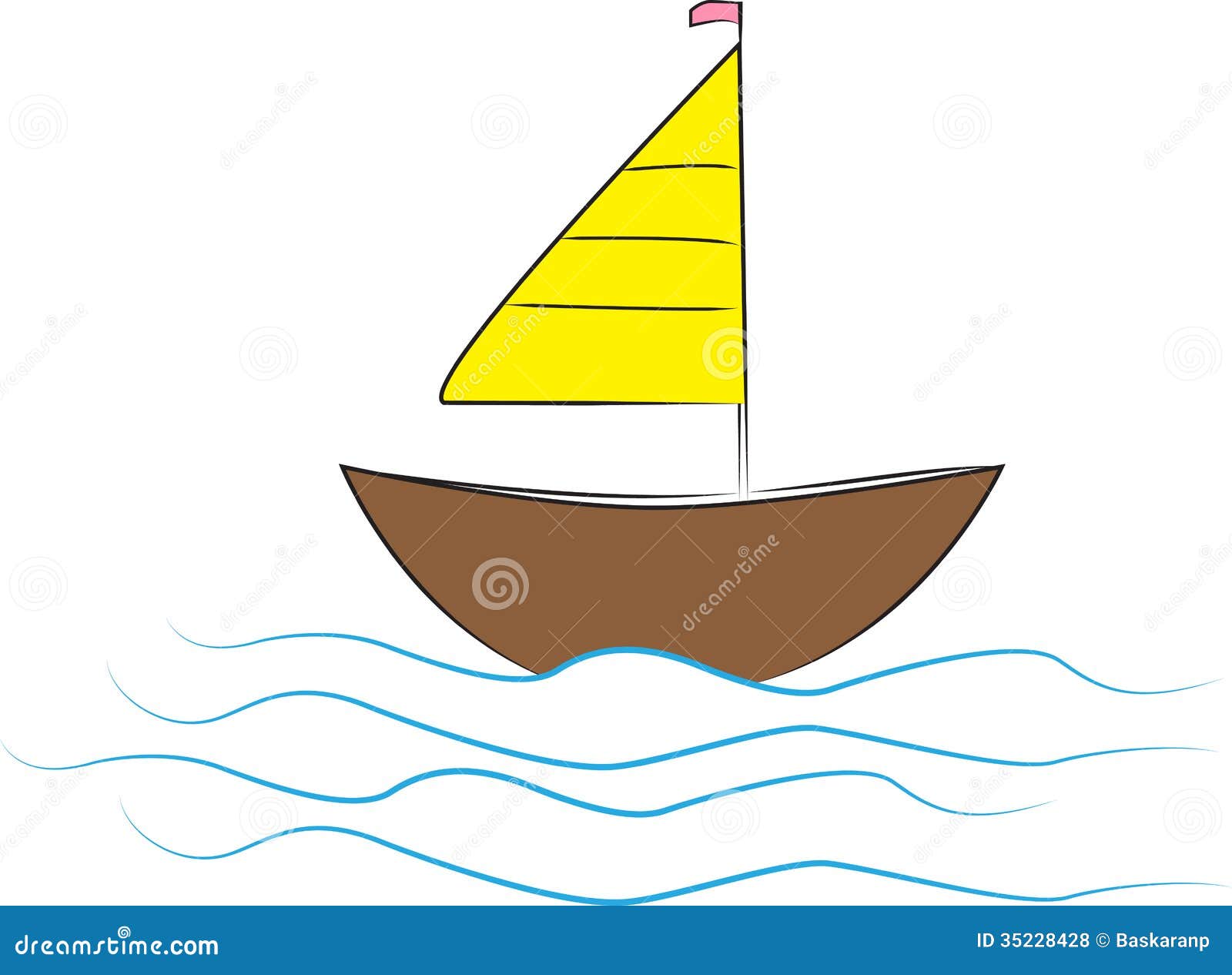 Boat stock vector. Image of wave, blue, drawing ...