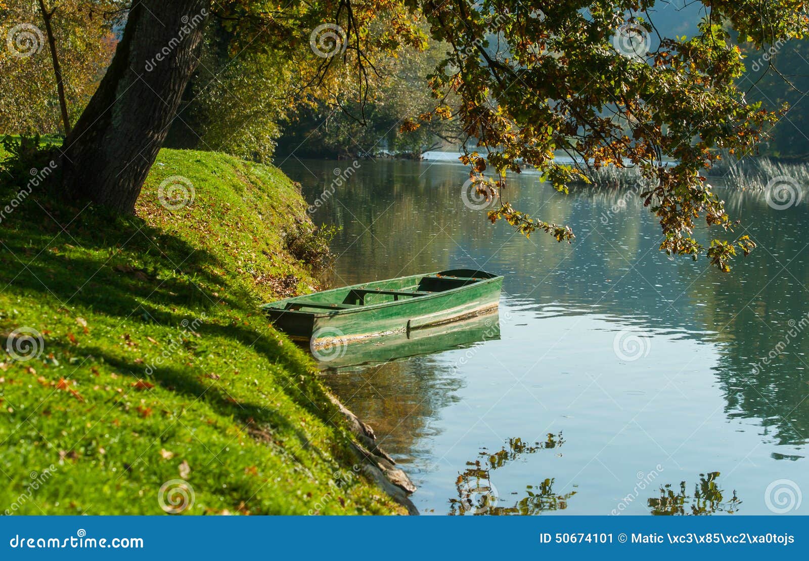 Boat by Krka River, Slovenia Stock Image - Image of otocec, river: 50674101