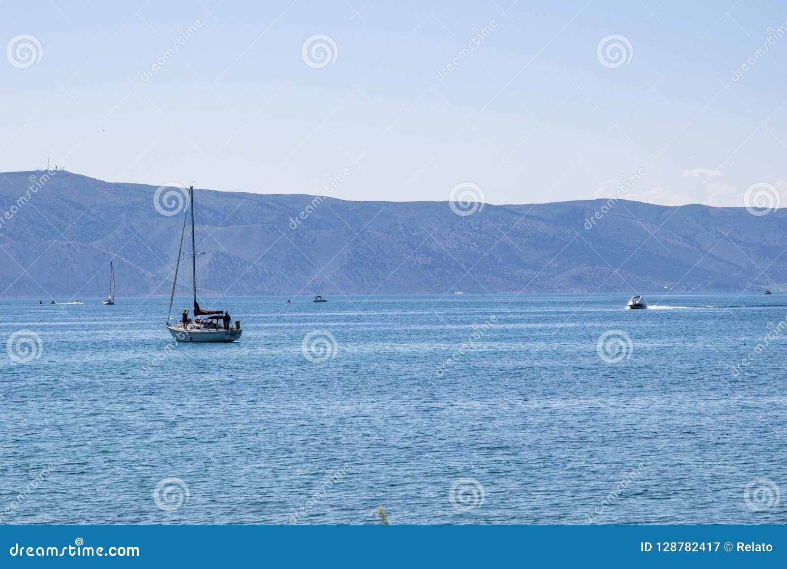 Boat in the Lake. Bear Lake in Utah, USA. Editorial Photography Image