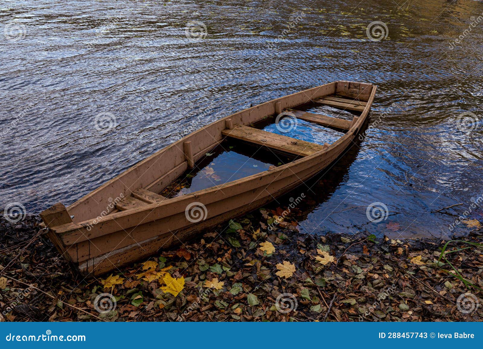 The Boat in the Lake Was Full of Water Stock Image Image of boat, full 288457743