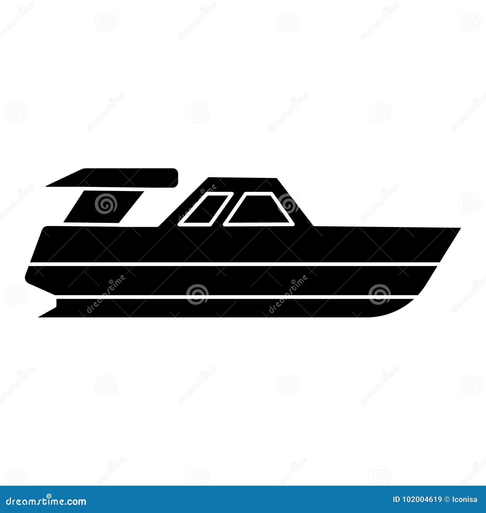 speed boat yacht vector icon, Stock vector