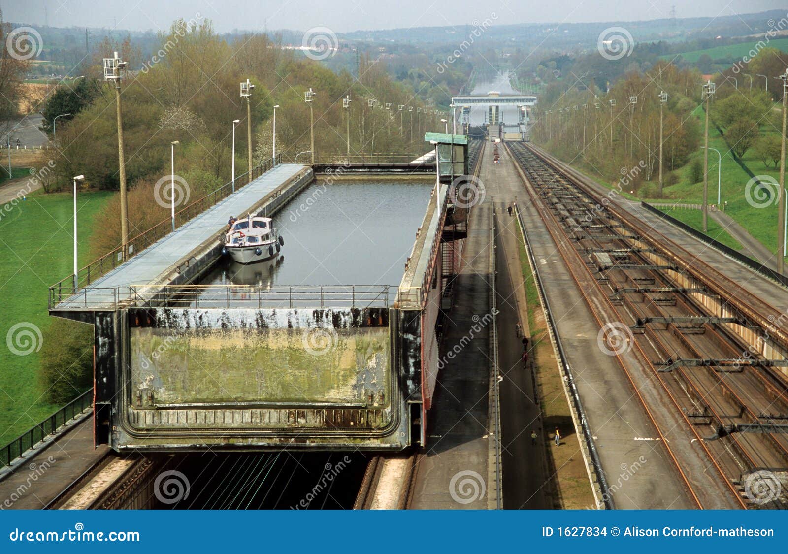 Boat Lift Ronquieres stock photo. Image of rails, sloping ...