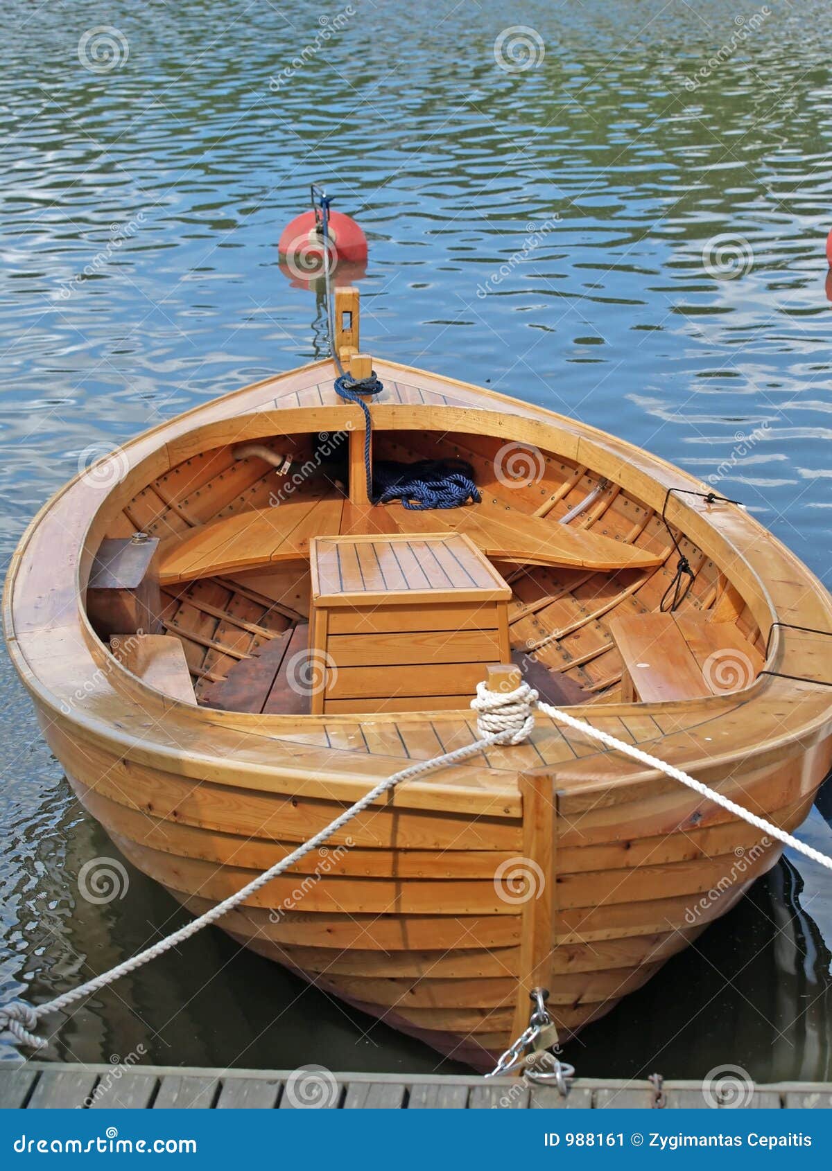 Boat Made From Wood With A Bar Stock Image - Image: 988161