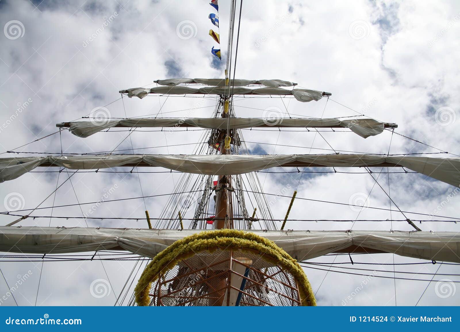 Boat Mast With Furled Sails Stock Photo - Image of cruise ...