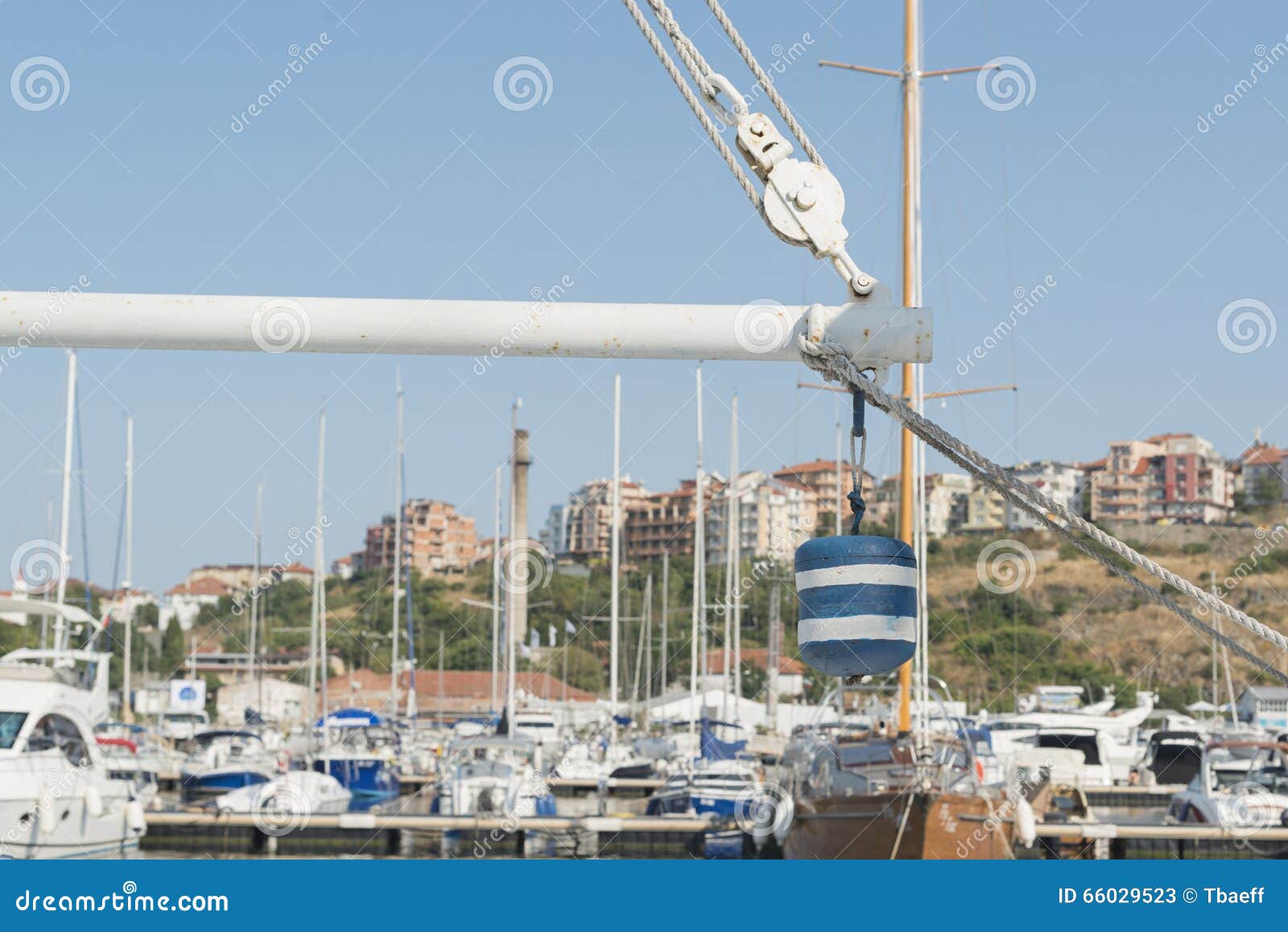 Boat Mast and Winch in Port Stock Image Image of town, summer 66029523