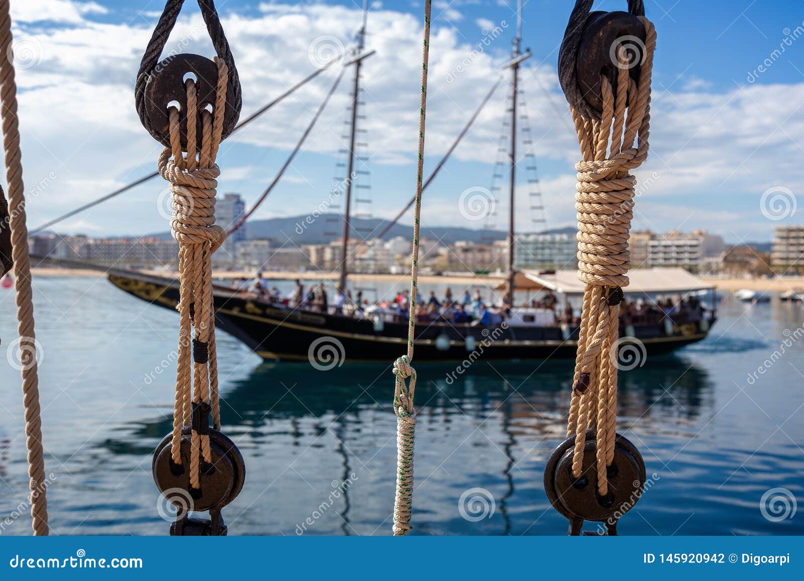 Boat Moorings Rope, Rope Pulley Stock Photo Image of fixation