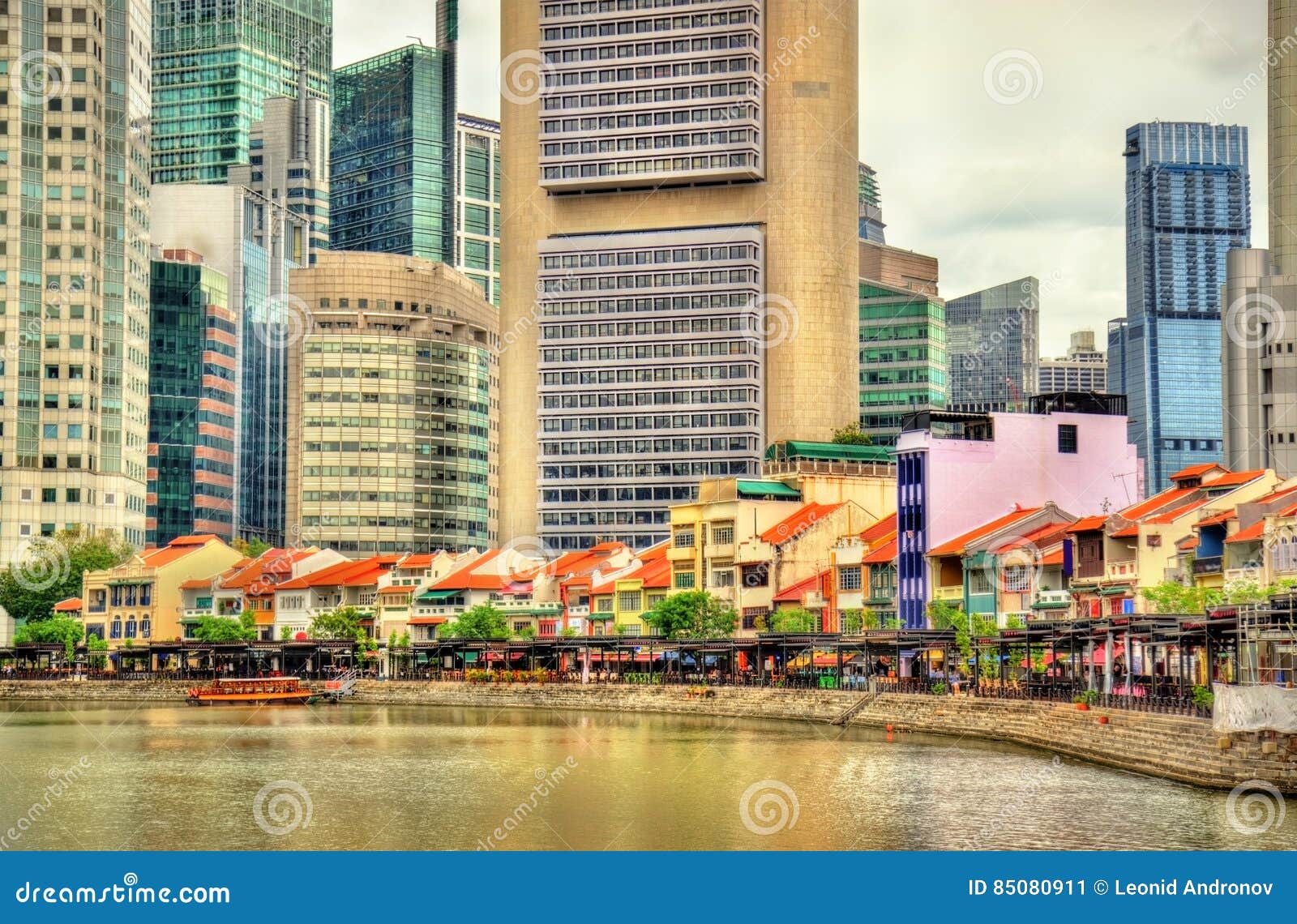 Boat Quay, a Historical District of Singapore Stock Image Image of