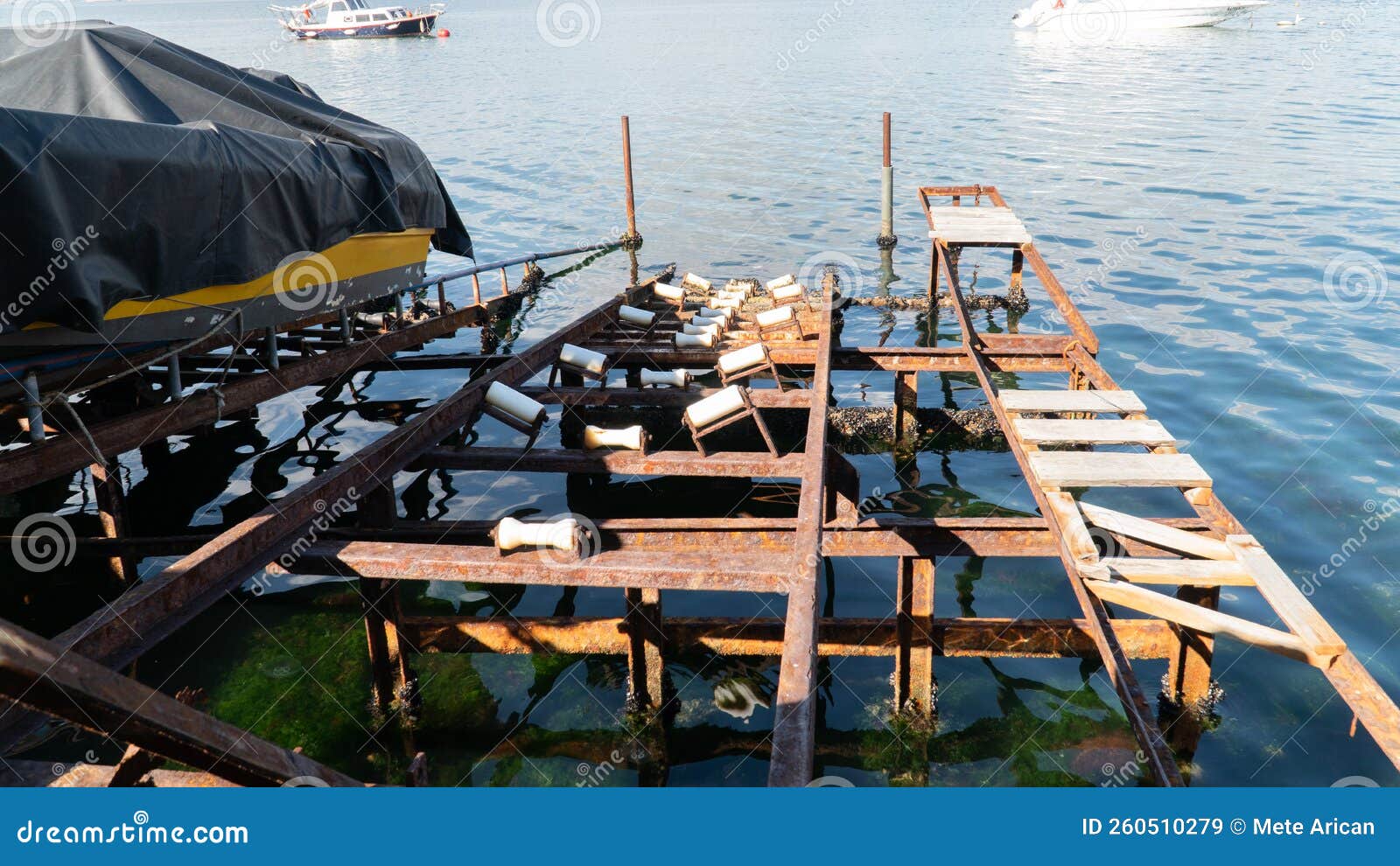 Boat Ramp or Boat Parking Platform. Rusty Boat Slipway Stock Image Image of shore, ocean
