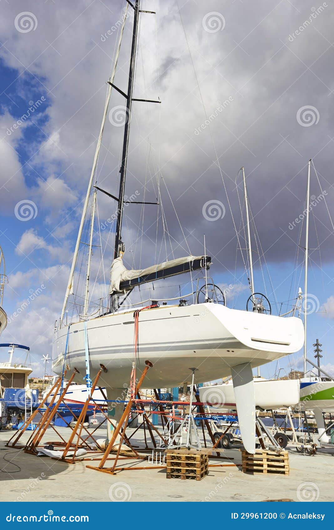 Boat repairs stock photo. Image of electronics, mast 29961200