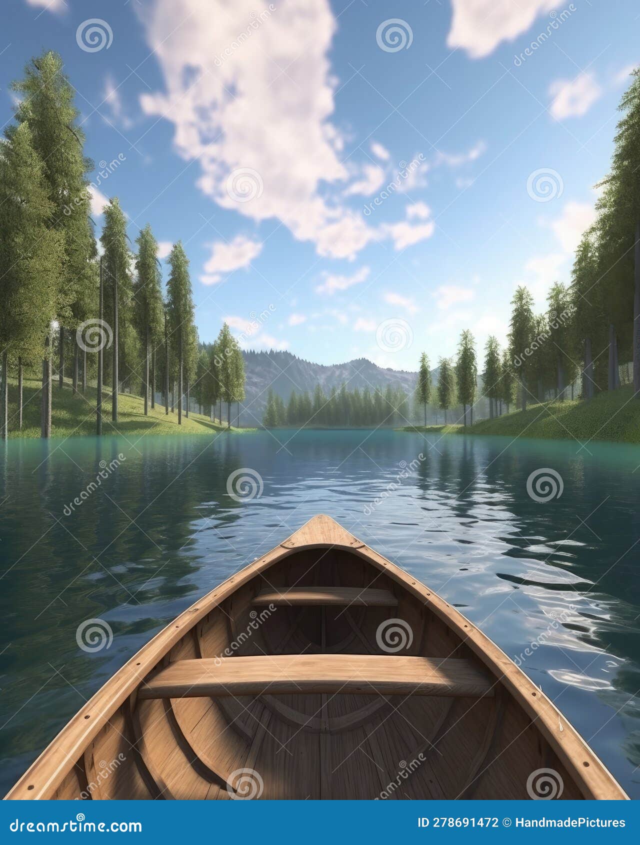 A Boat Ride or Canoe Around the Lake Was Generated. (Generative AI