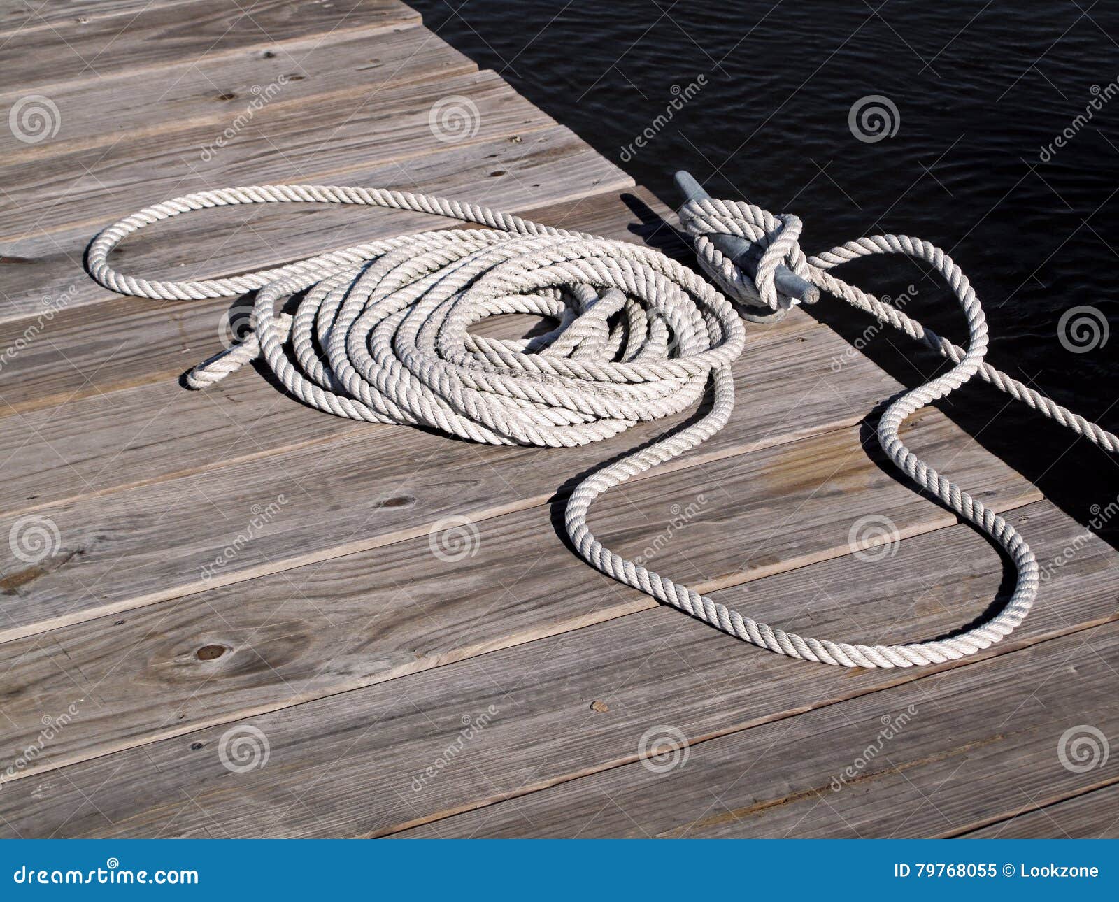 Boat Rope Tie Down stock image. Image of boards, coiled 79768055