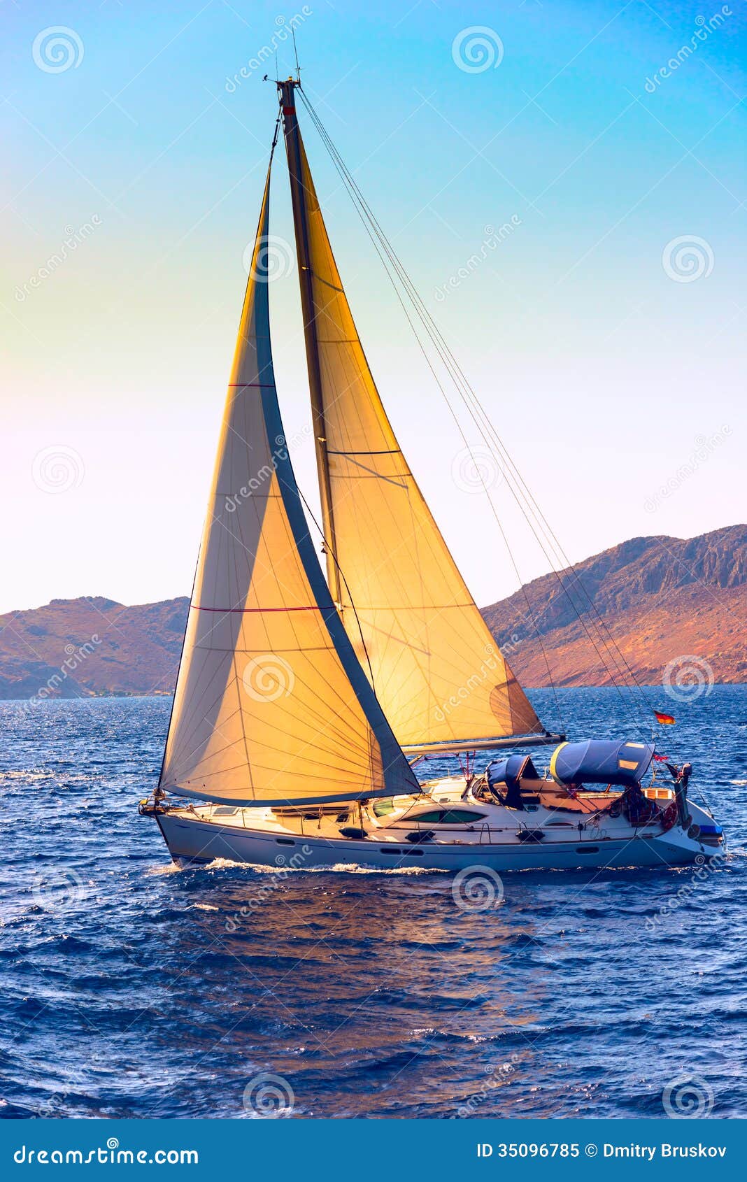 boat with a sail royalty free stock photo - image: 35096785