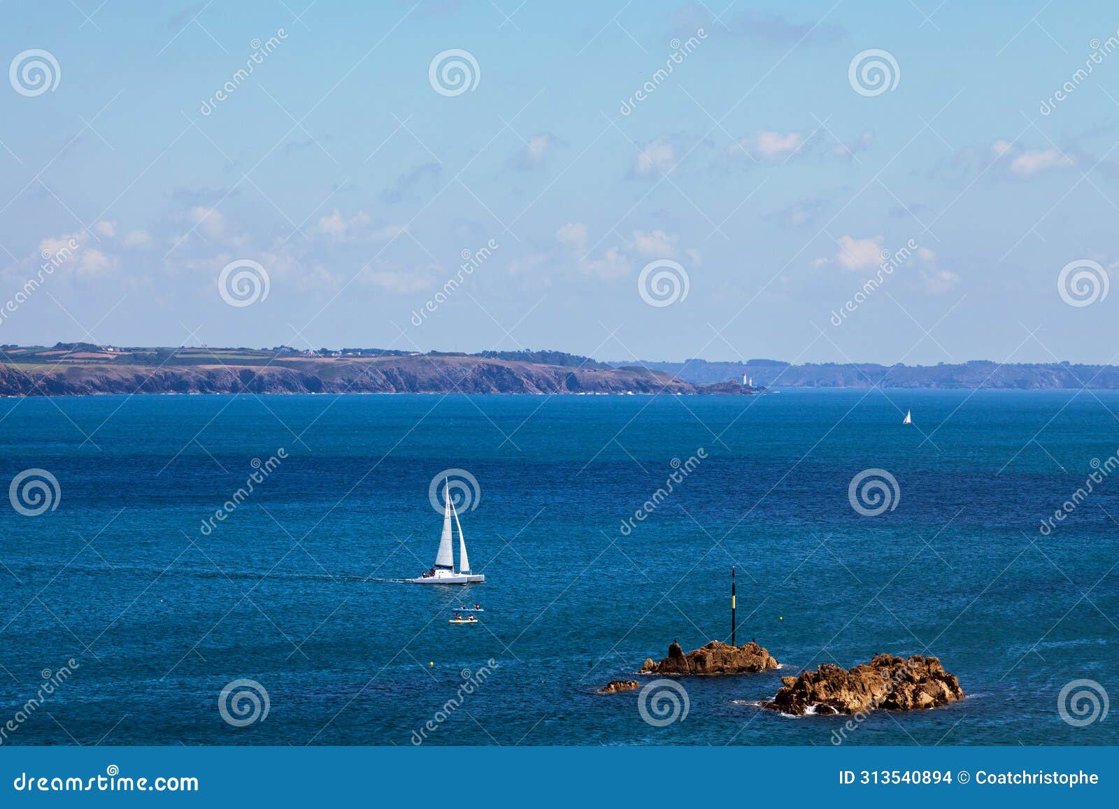 boat sailing in the goulet de brest