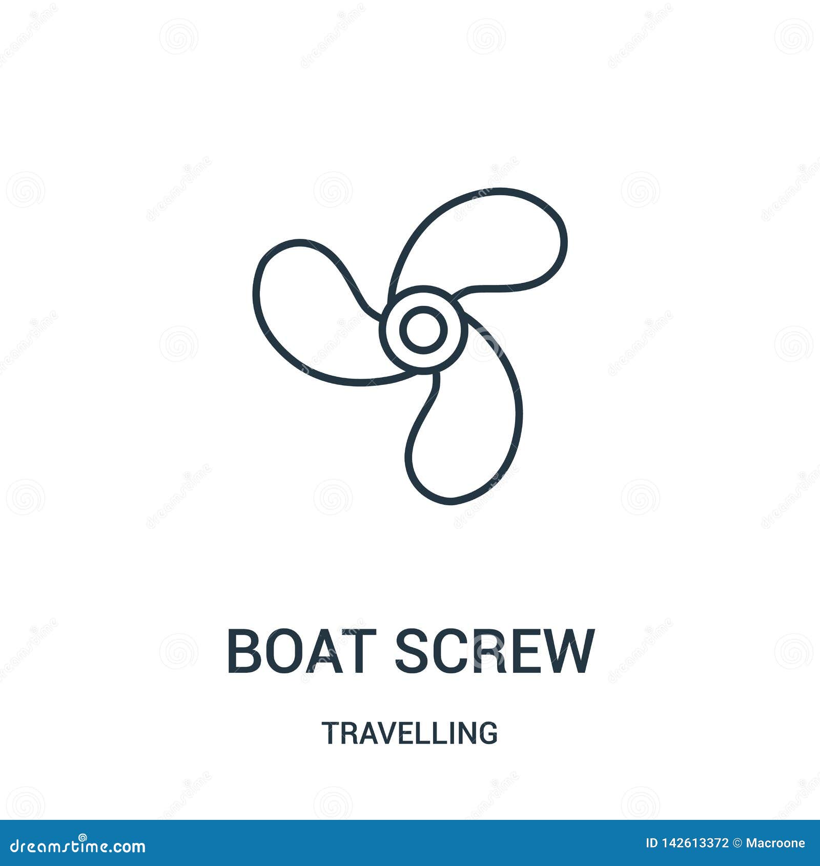 boat screw icon  from travelling collection. thin line boat screw outline icon  . linear 