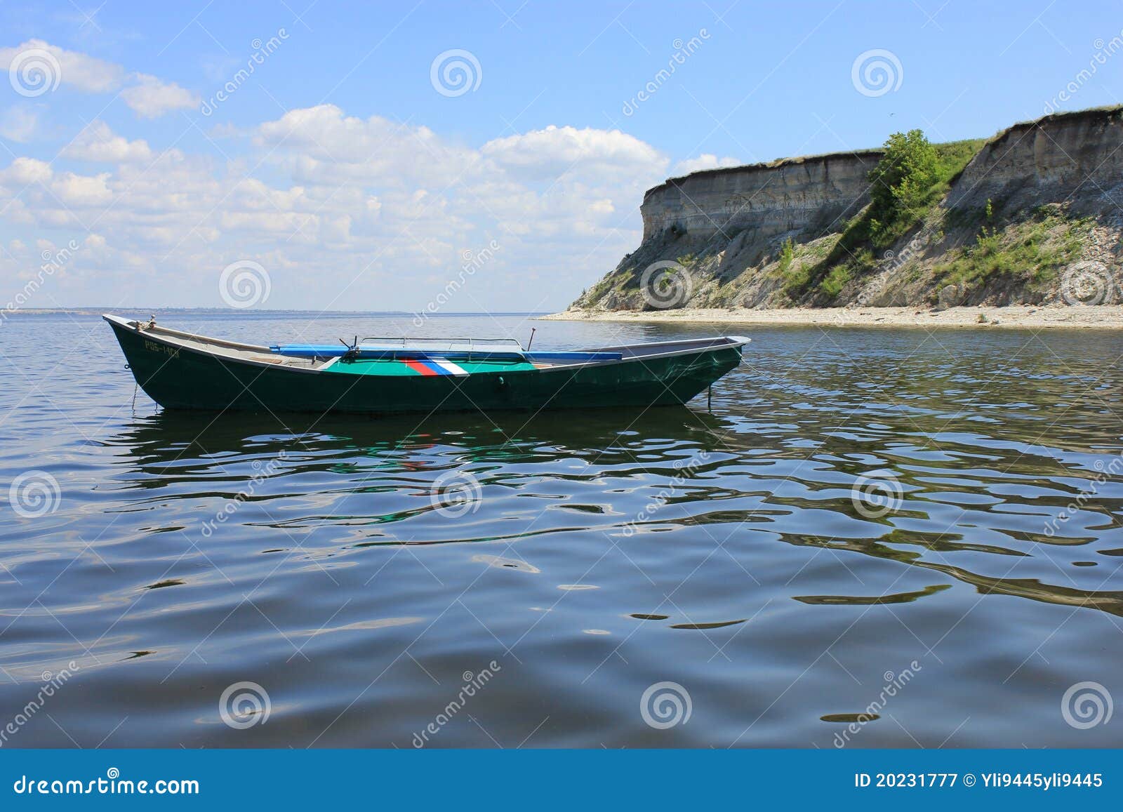 A Boat at Sea Against White Cliffs Stock Image Image of holidays