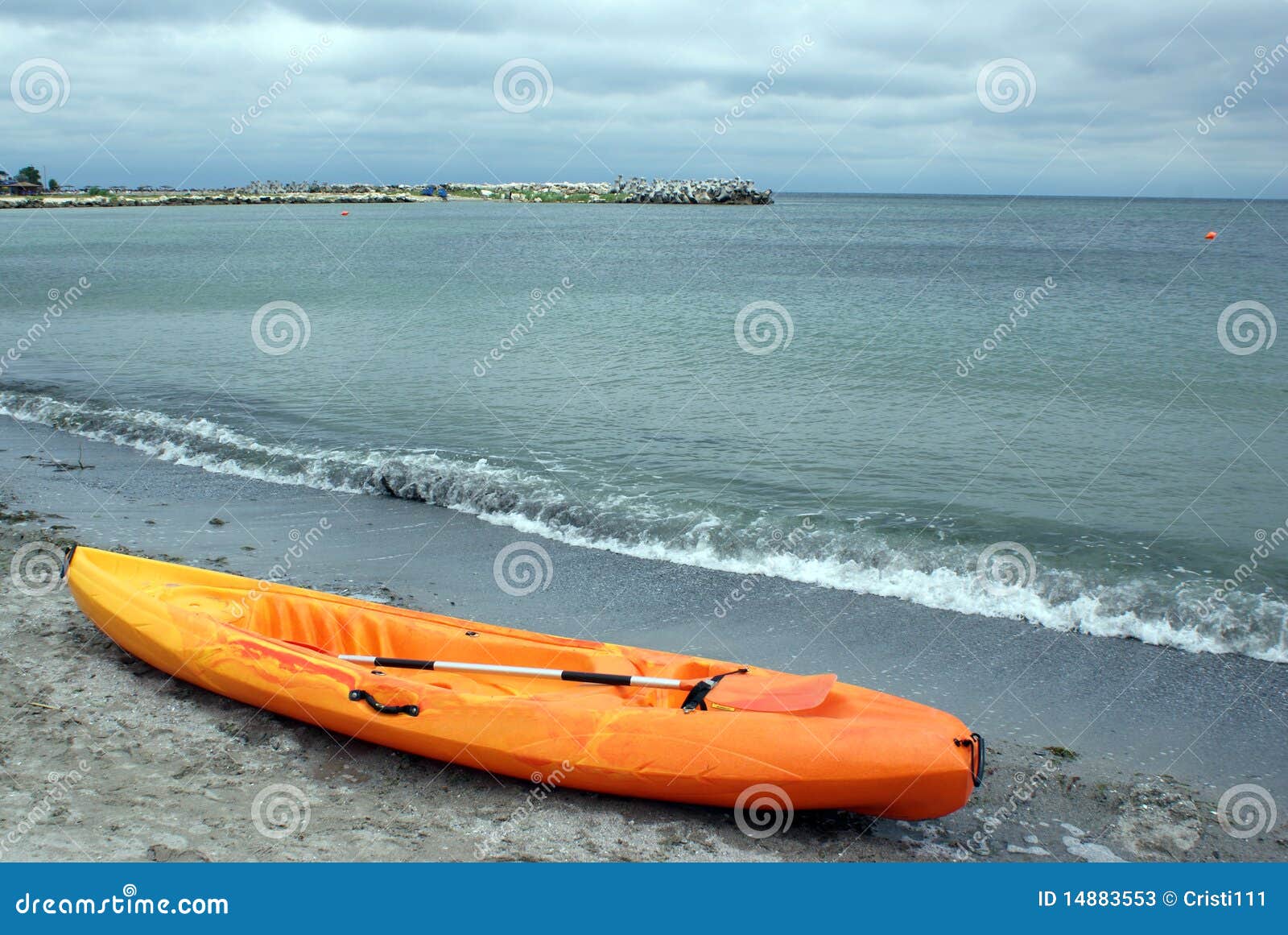 Boat on seaside stock image. Image of canoe, clouded - 14883553