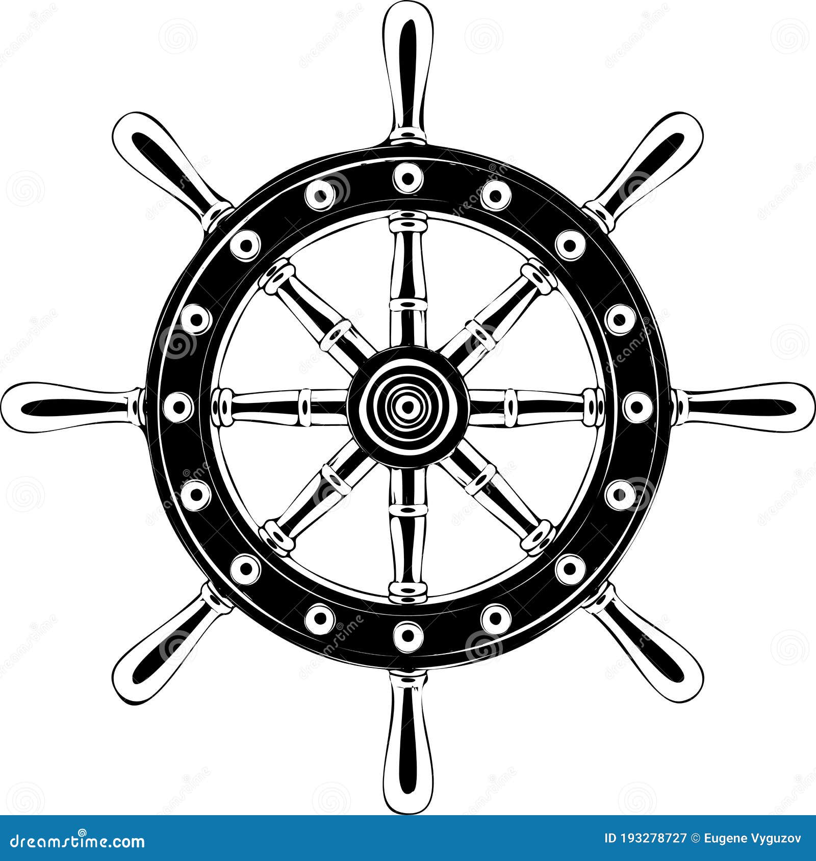 Boat Steering Wheel Vector Illustration Stock Vector Illustration of