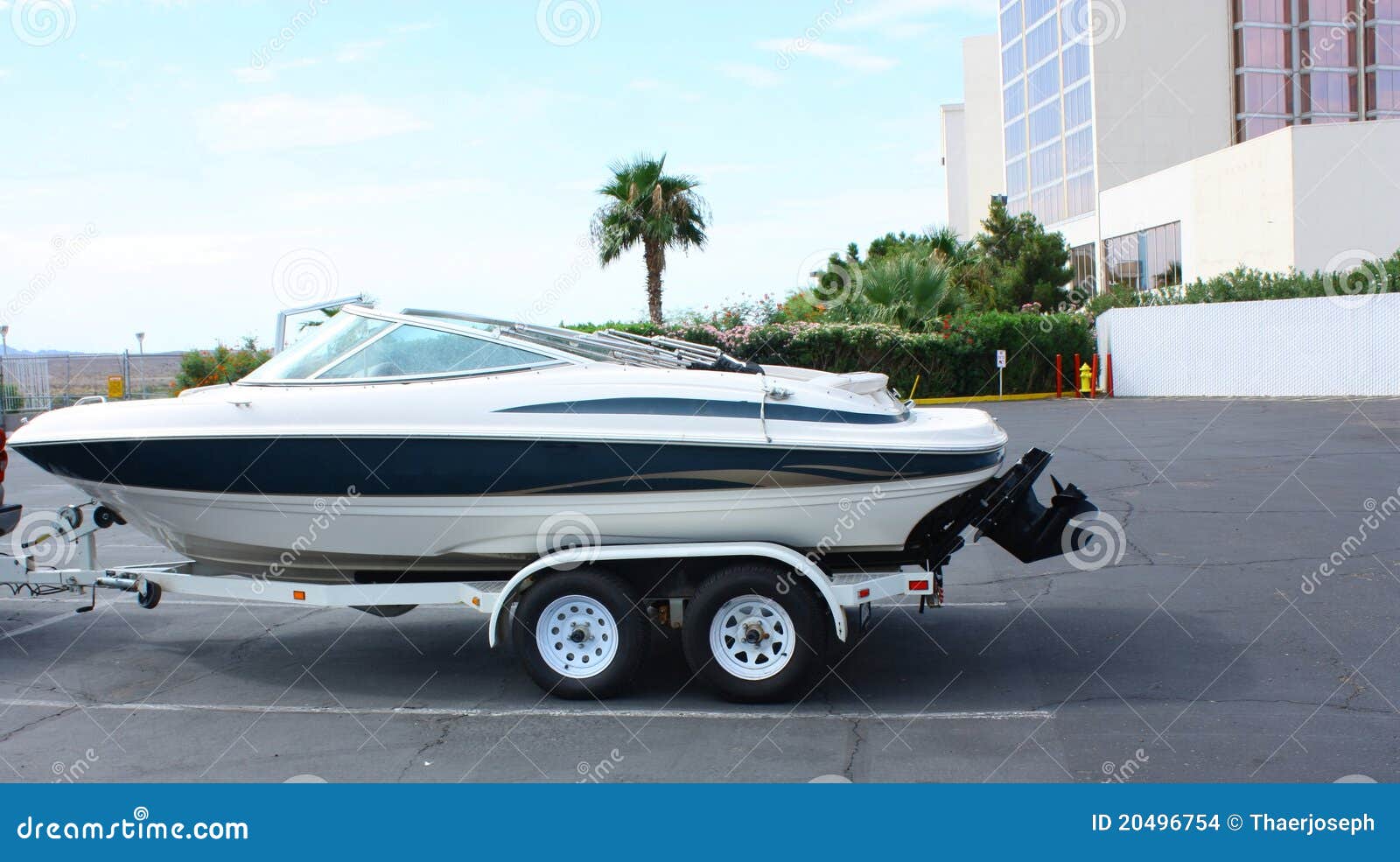 Boat on a Trailer stock photo. Image of intense ...