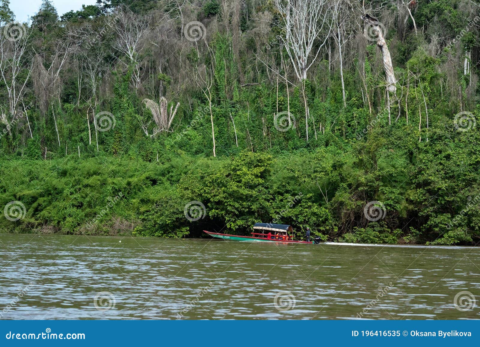 Boat on Usumacinta River in the State of Chiapas, Mexico Stock Image