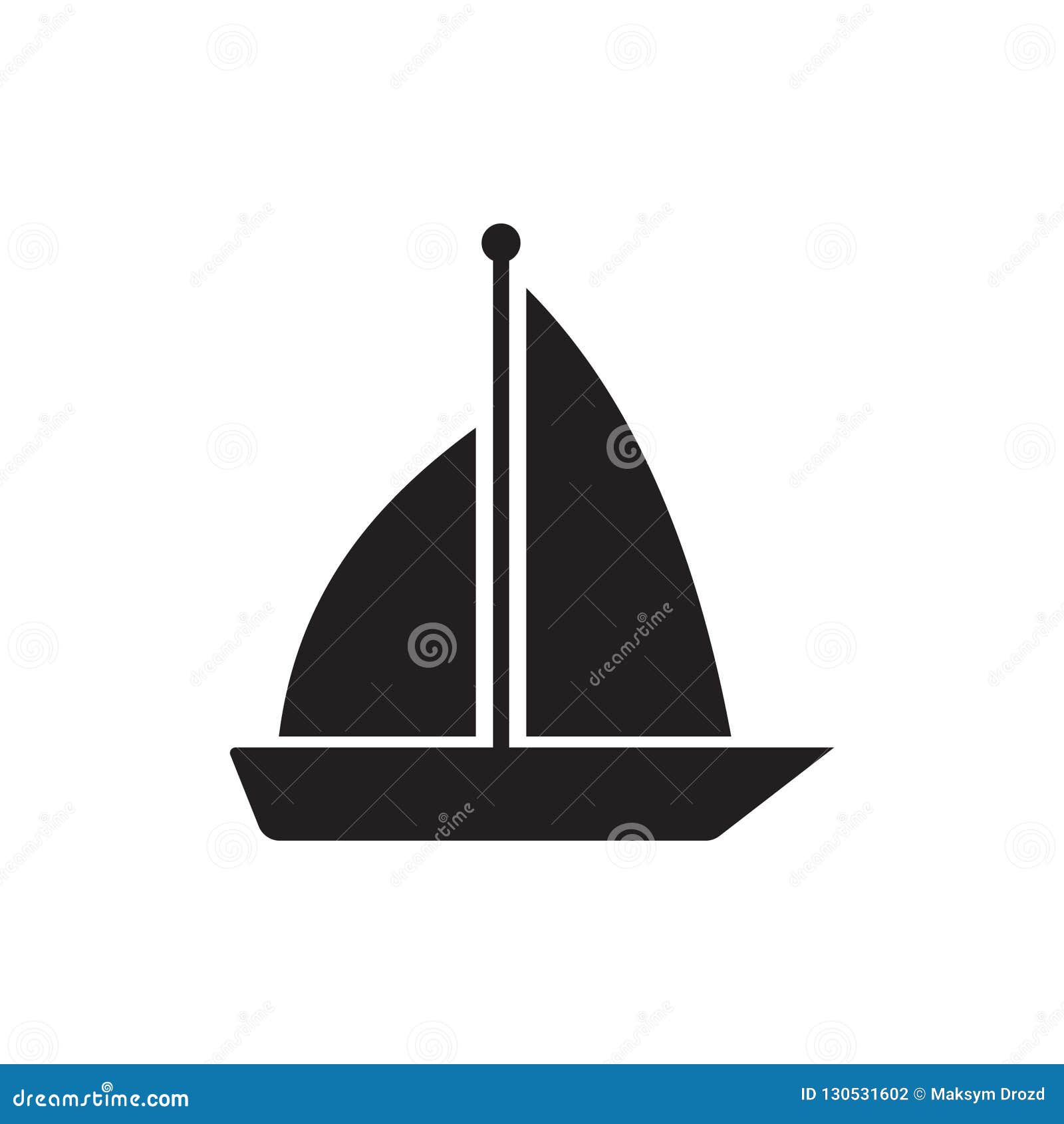 Boat Vector Icon. Sailboat Illustration. Ship Simple 