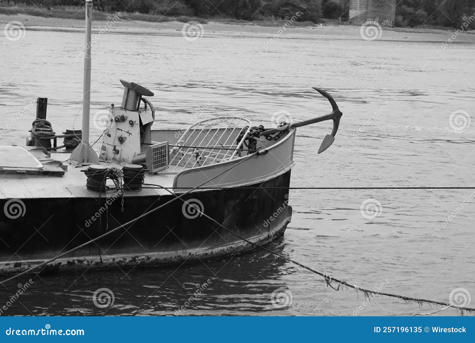 A Boat in the Water with Equipment on it Stock Image Image of fishing, sail 257196135