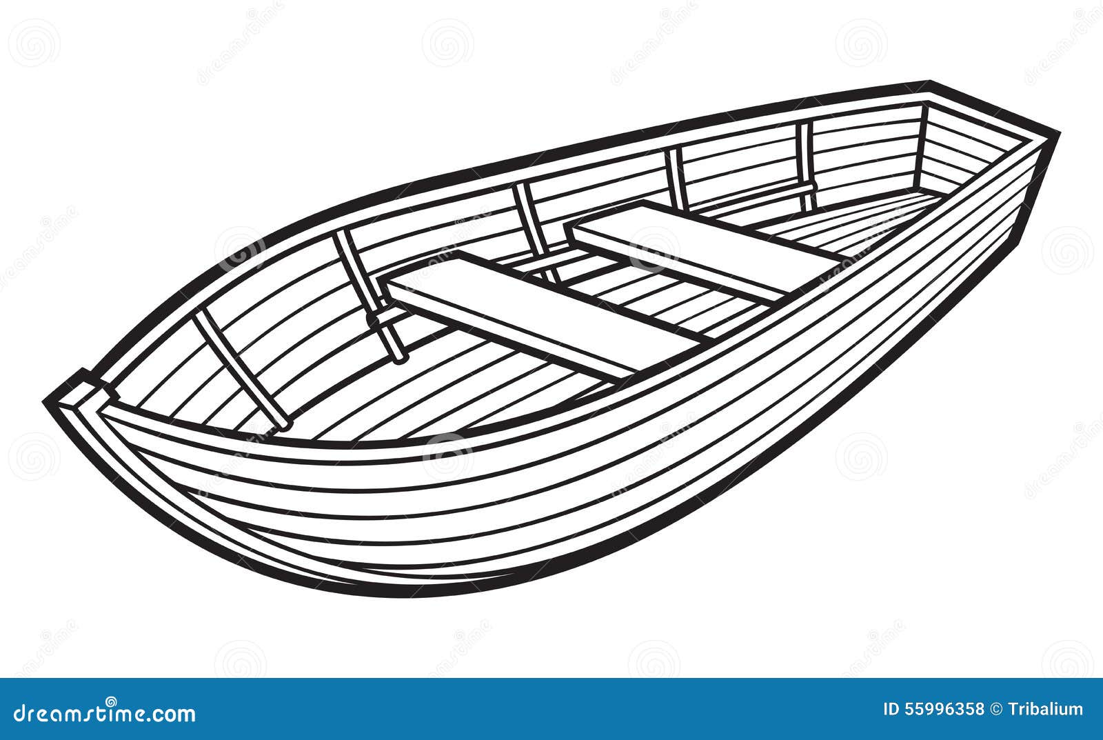 row boat clip art black and white