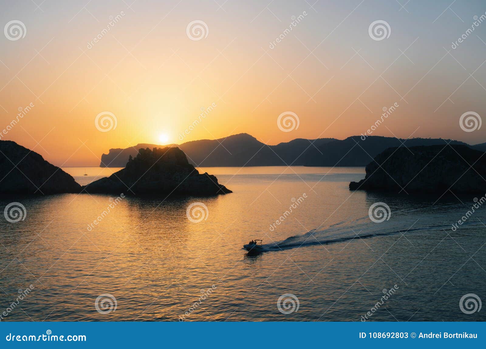 santa ponsa coastline at sunset in mallorca, spain