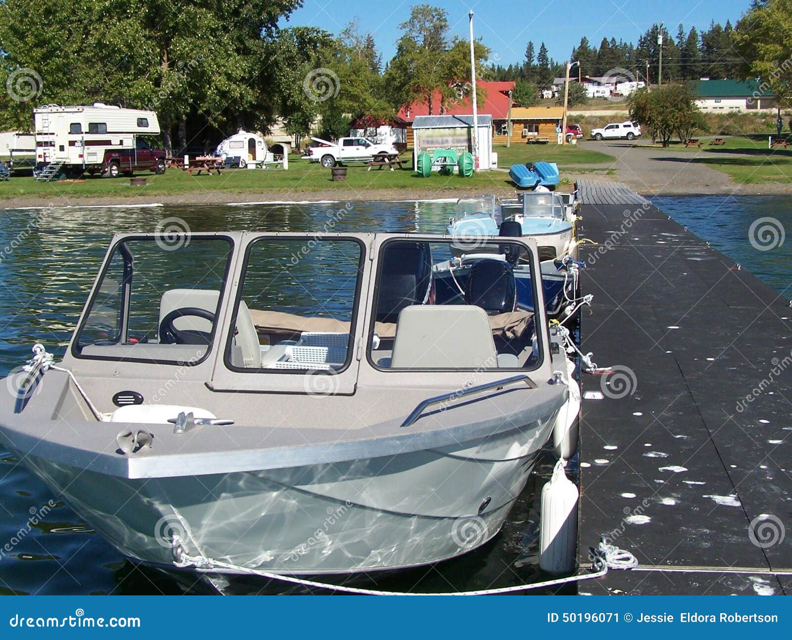 Boating and camping scenic stock image. Image of evergreen 50196071