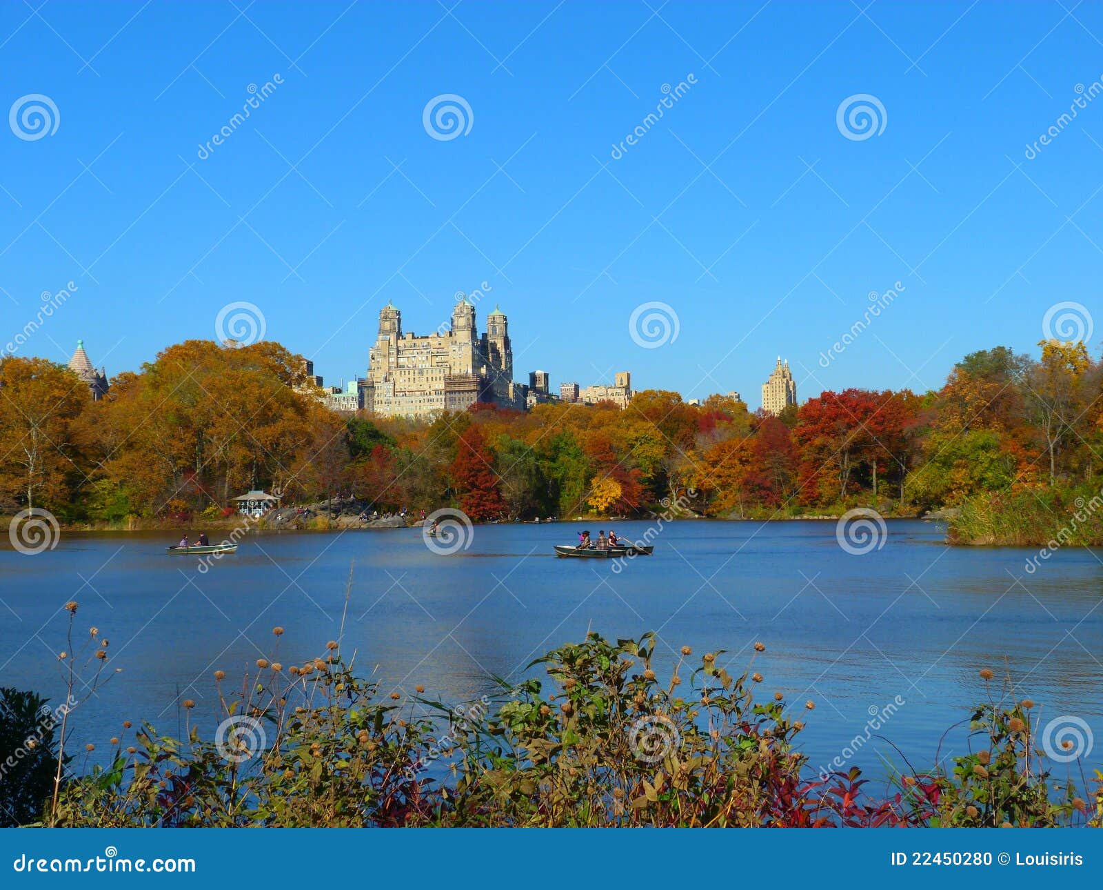 Boating in Central Park stock photo. Image of boat, autumn - 22450280