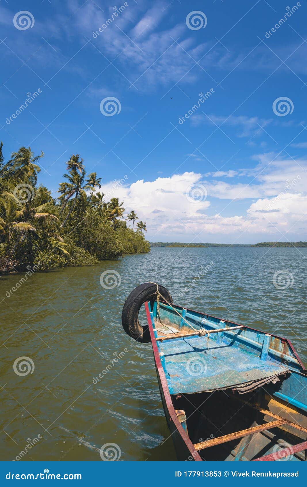 boating at kollam, kerala, india.