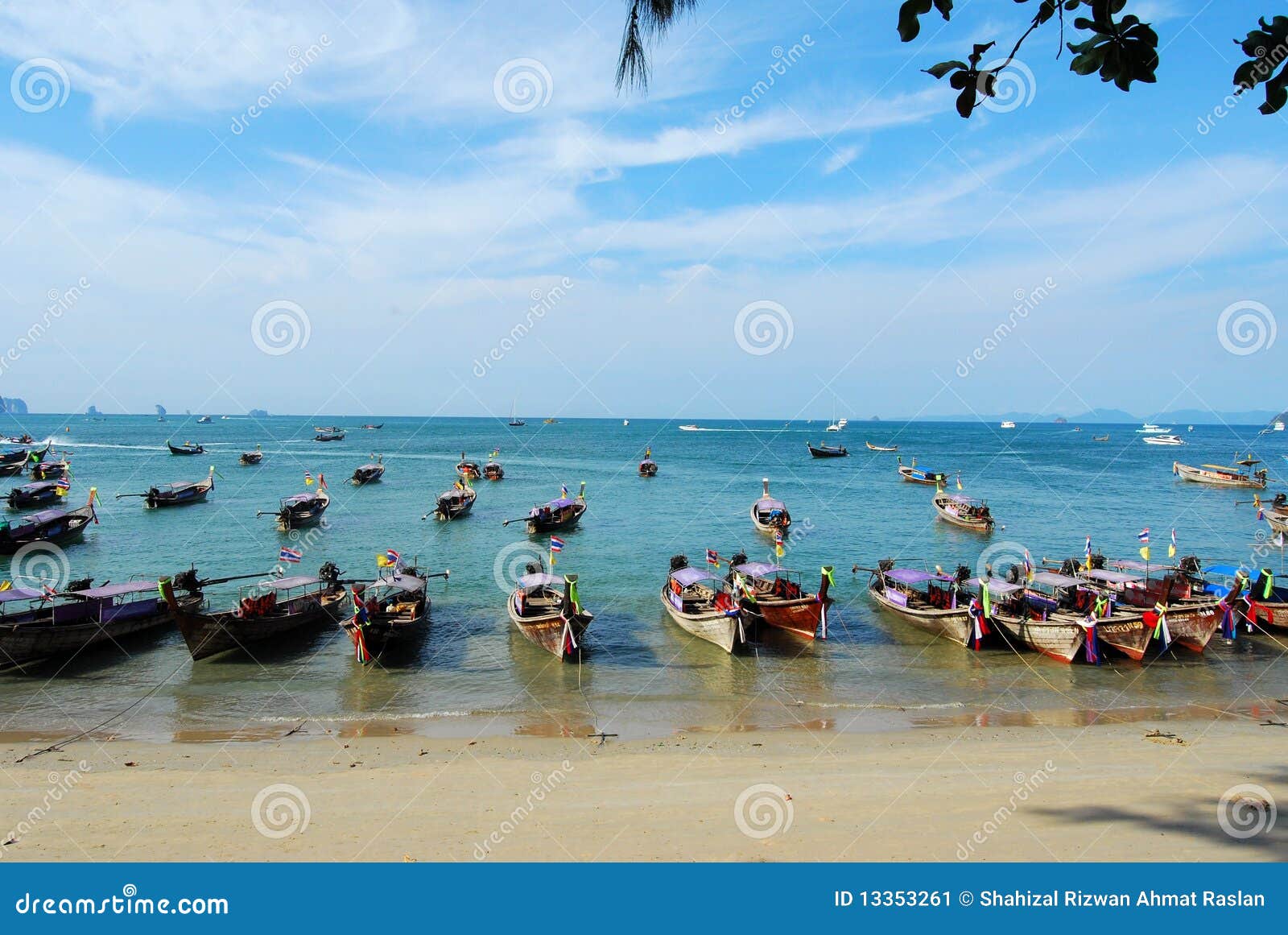 boats at ao nang beach thailand