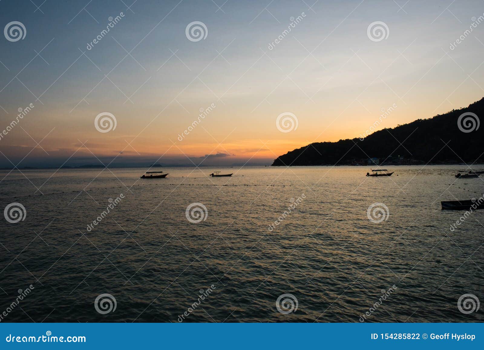 sunset on perhentian besar, malaysia