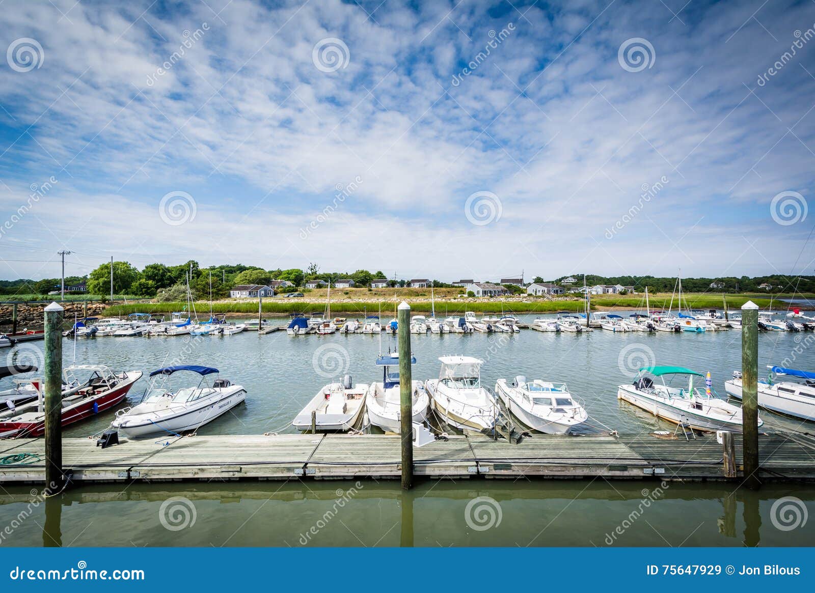 Boats Docked in Wellfleet, Cape Cod, Massachusetts. Editorial Stock