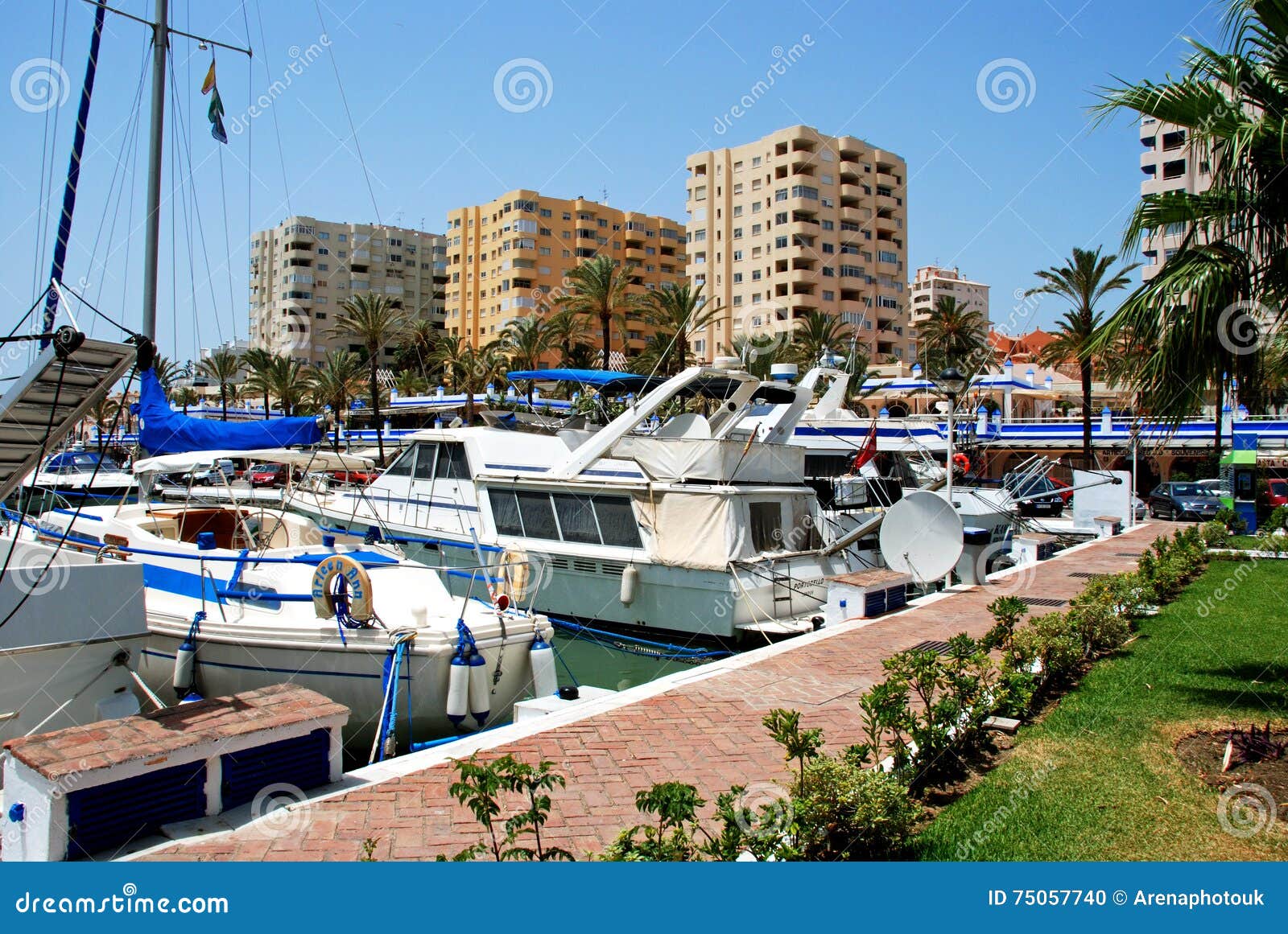 Boats in Estepona marina. editorial image. Image of boat - 75057740