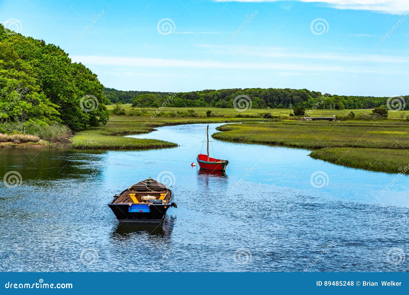 Boats on Herring River, Cape Cod Stock Photo Image of boat, england
