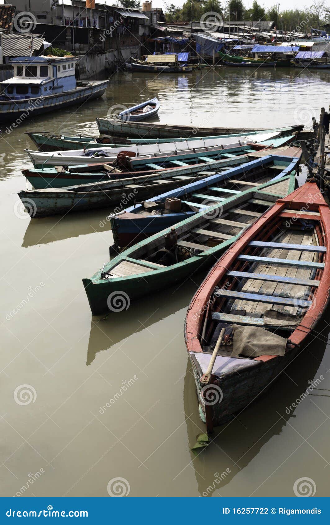 boats in jakarta slum