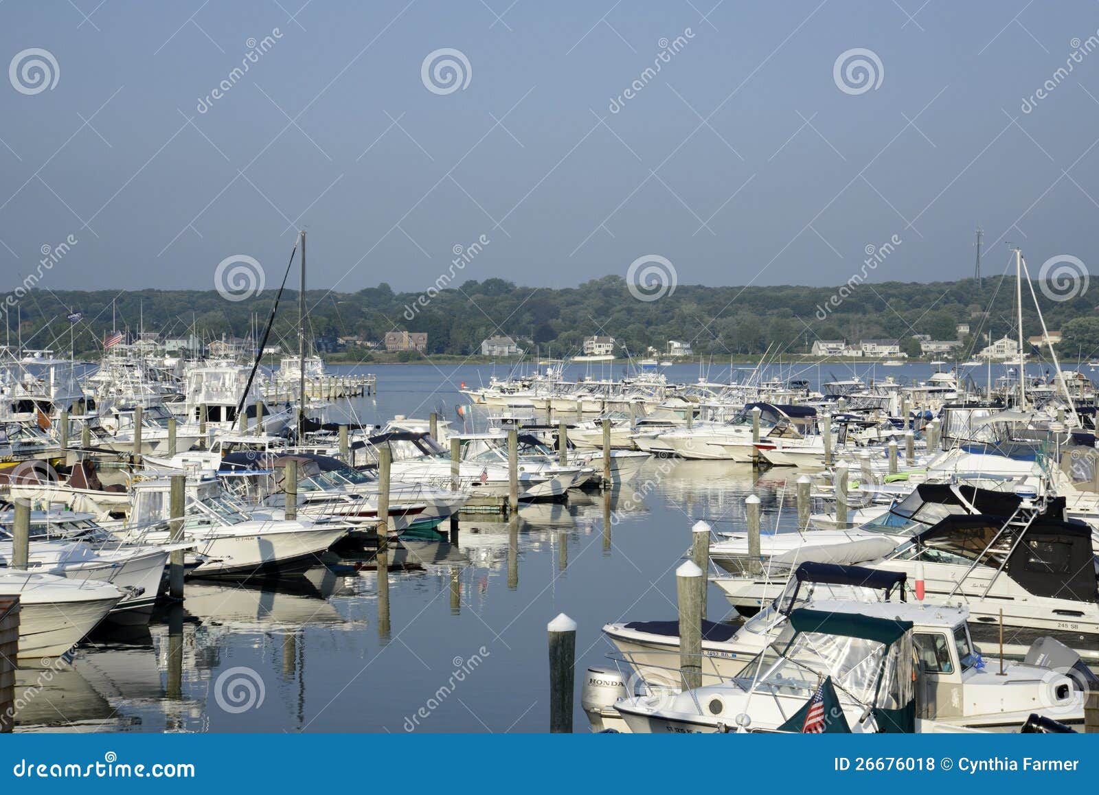 Boats in the Marina by the Niantic River in Connec Editorial Stock