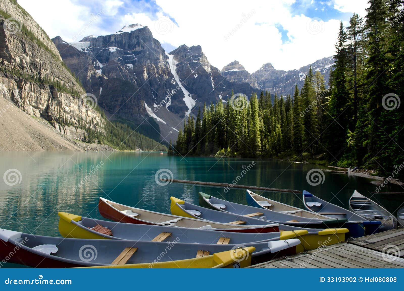 boats on moraine lake, canada