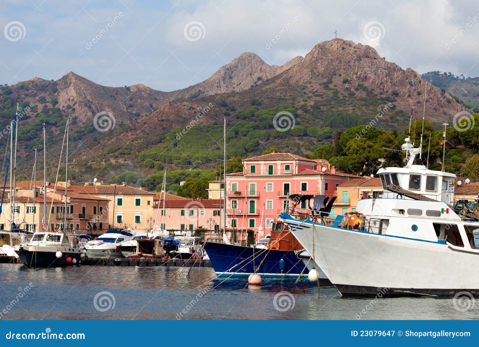 boats at porto azzurro, elba island, italy