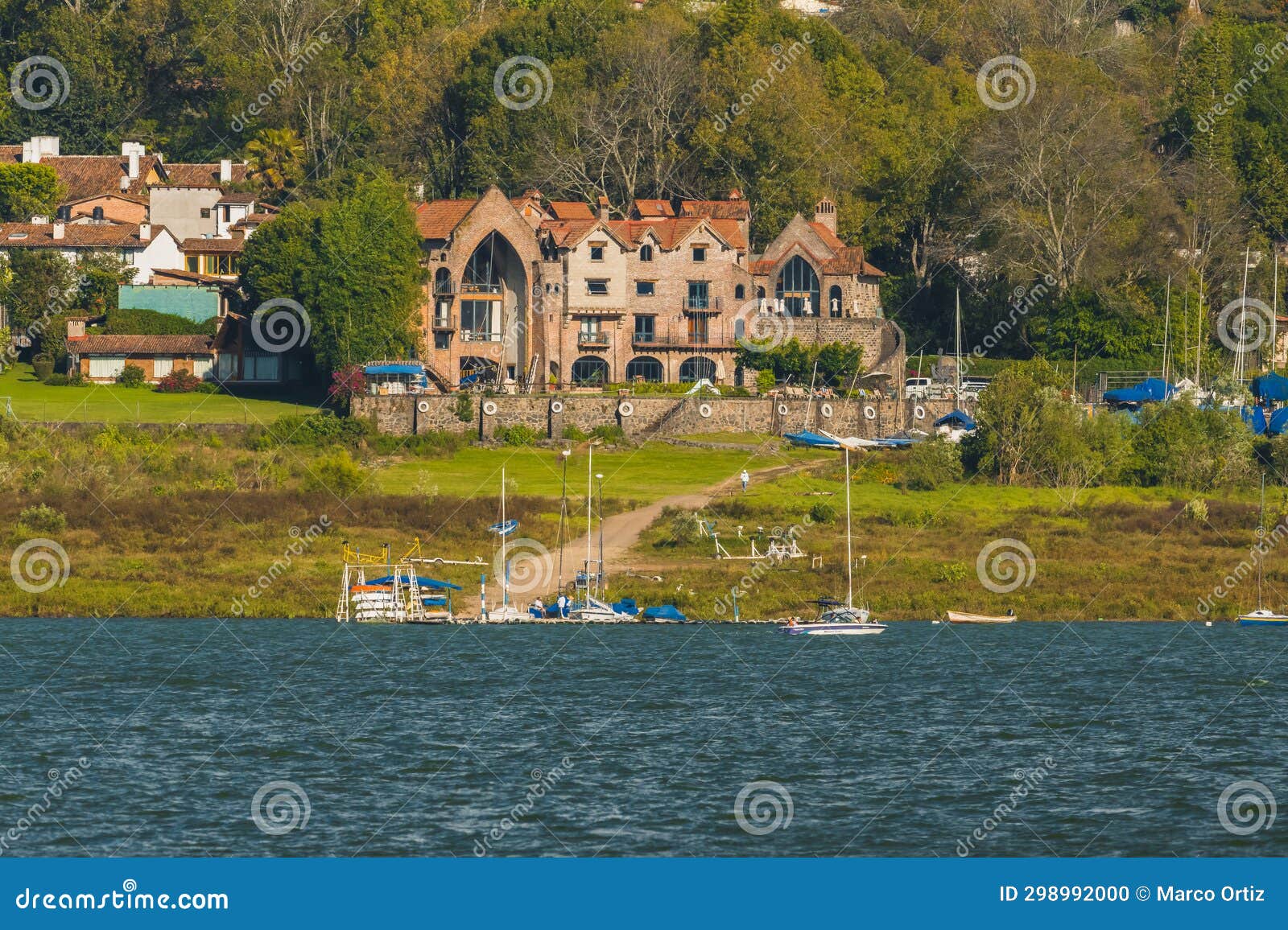 Boats and Sailboats on the Valle De Bravo Dam Stock Photo Image of