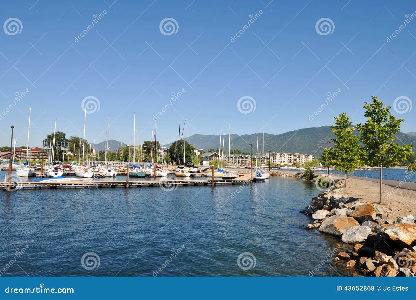 Boats on Sandpoint, Idaho, Lake Pend Oreille Stock Photo - Image of ...