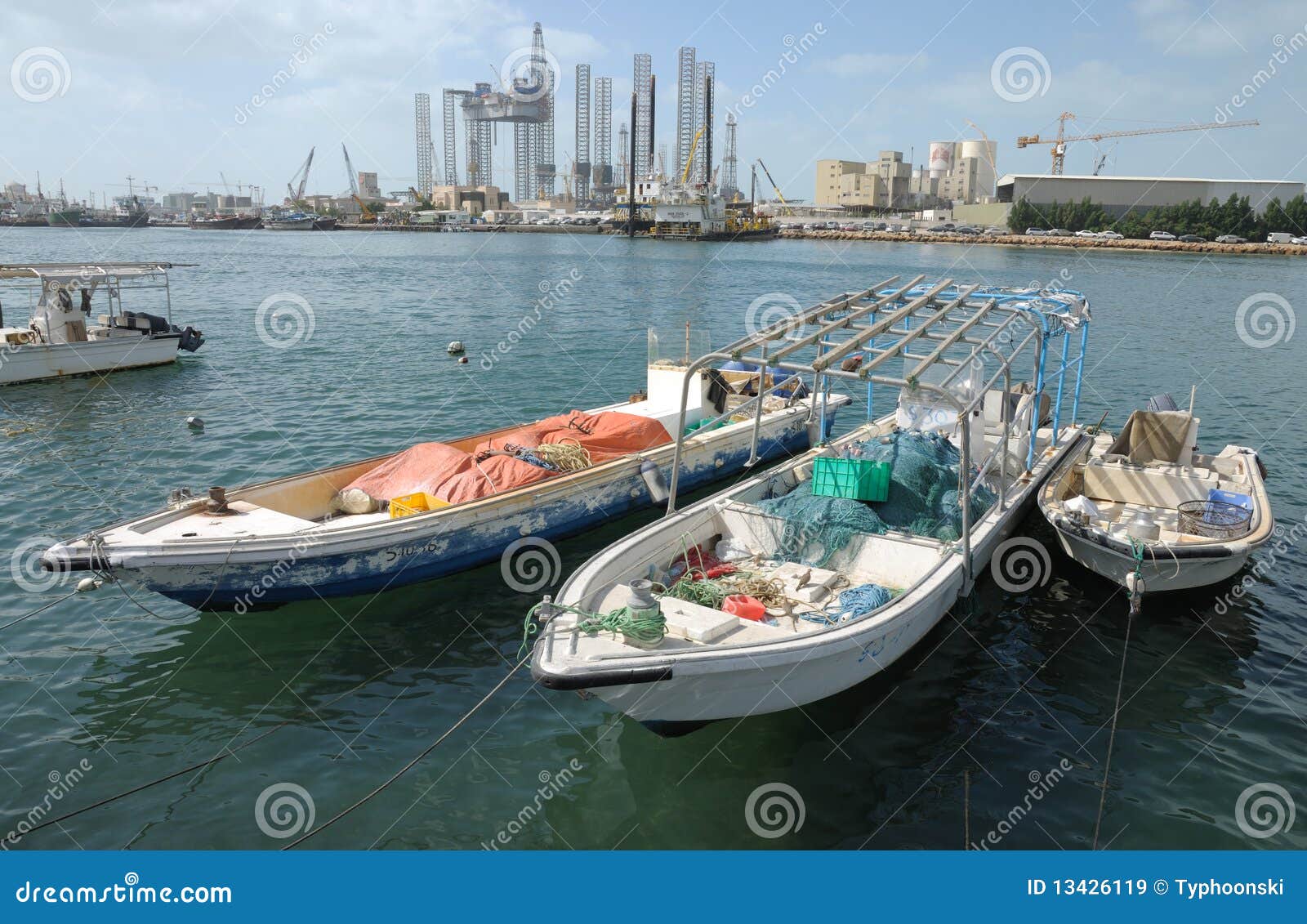 Boats at Sharjah Creek stock image. Image of arabia, middle 13426119
