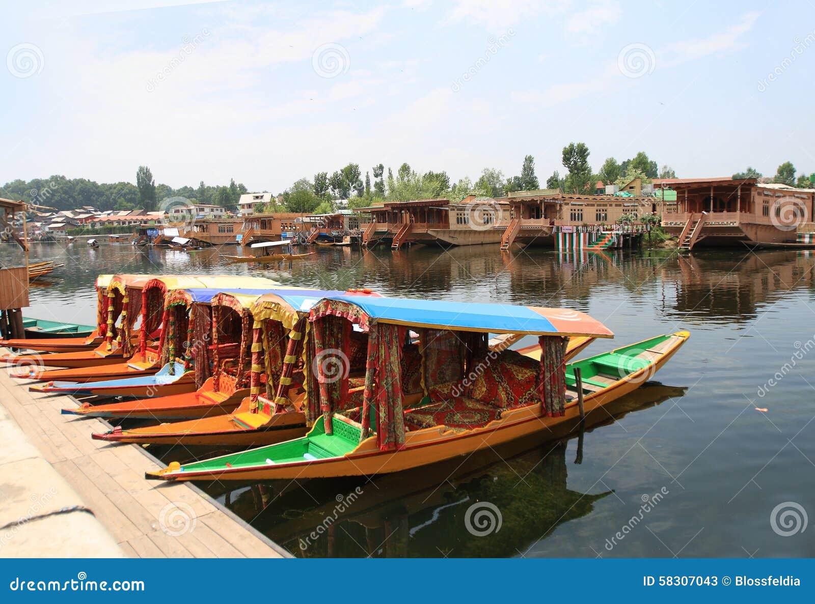 the boats in srinagar city (india)