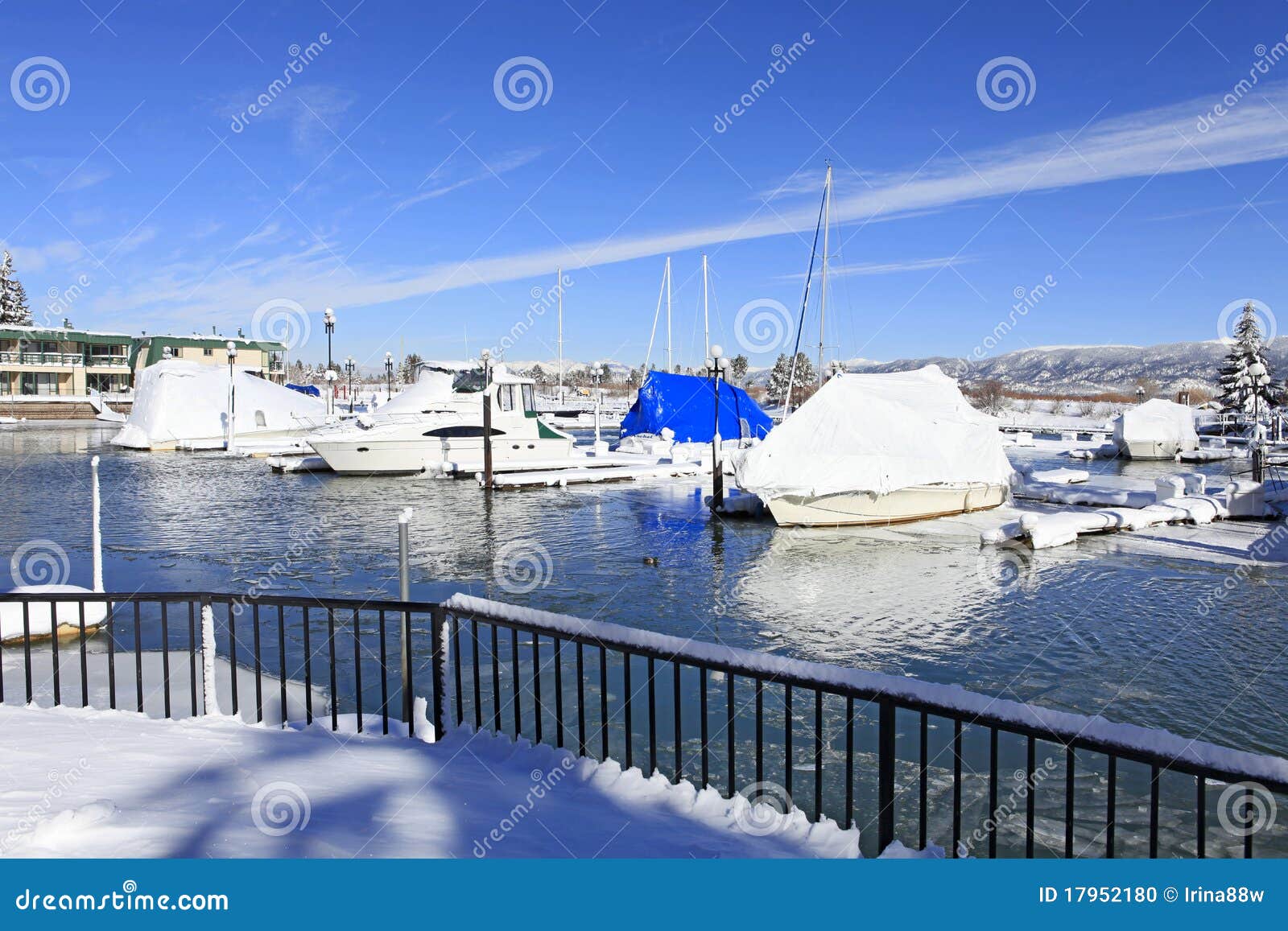 Boats and winter marina stock photo. Image of fairytale 17952180